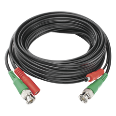 Cable Coaxial (BNC RG59) + Alimentación / SIAMES / 5 Metros (16.40 Pies) / 100% Cobre / Para Cámaras 4K / Uso Interior y Exterior