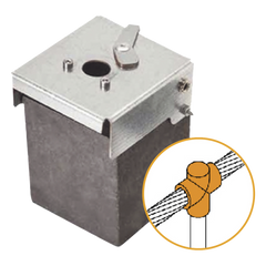 Molde de Grafito Vertical Unión en T / Cable 2/0 AWG a Pica 5/8 in / 70 Soldaduras / Acero Electrogalvanizado / Normativa IEC 62305