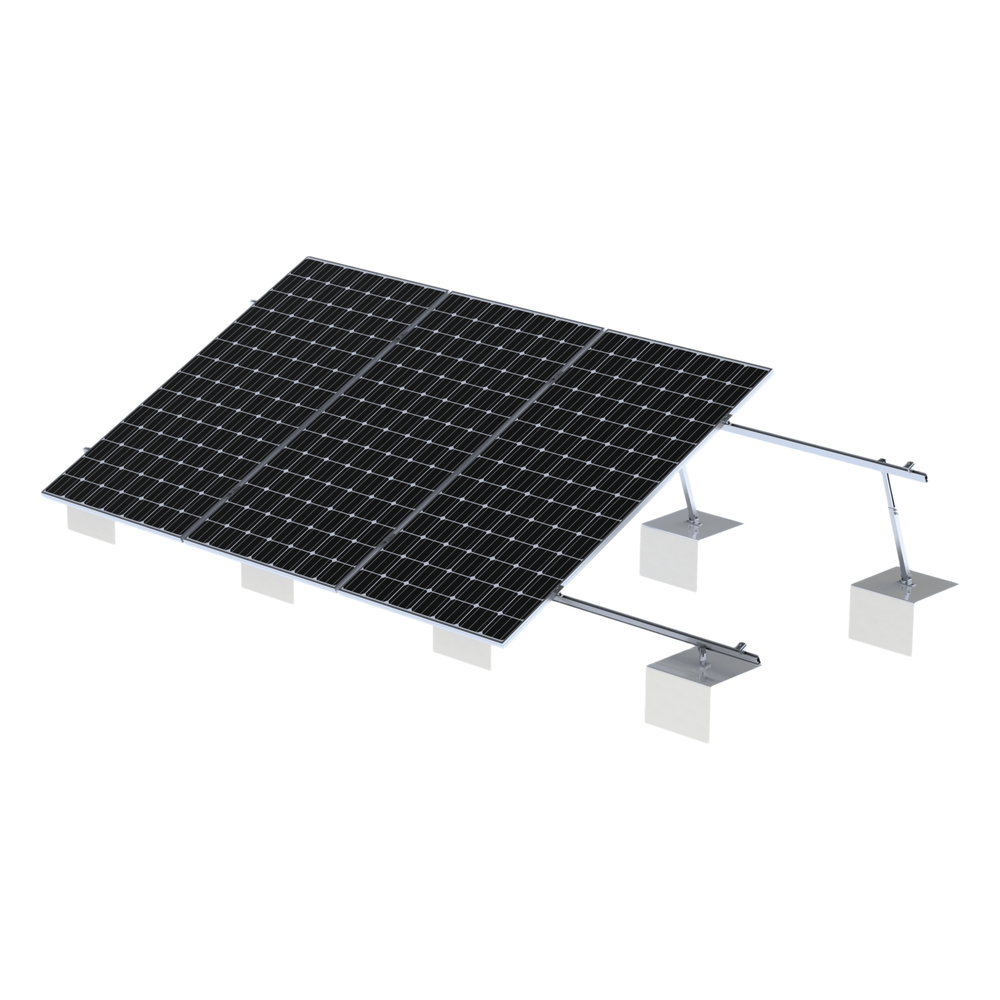 Sistema de Montaje Solar VEKTOR21 / Estructura Ajustable Aluminio AL6005-T5 / Patas Frontales y Ajustables / Ángulos 10°-30° / Torque 11-13 Nm