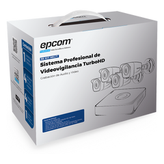 (MICRÓFONO Integrado + Detección de Movimiento 2.0) Kit TurboHD 1080p Lite / DVR 4 canales / Audio por Coaxitron / 4 Cámaras Bala de Metal con Micrófono Integrado