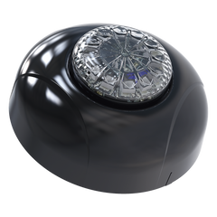 Estrobo Oculto de 12 LED, Rojo/Azul, Lente Transparente, Bisel Negro