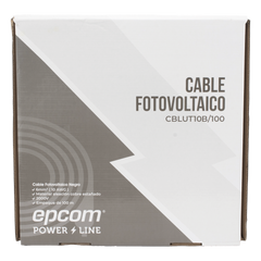 Cable Fotovoltaico Negro / Cobre Estañado / 6 mm² (10 AWG) / 2000V / Rollo de 100m / / UL 4703 y TUV