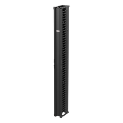 Organizador Vertical CableTek, Sencillo (Solo Frontal), Para Rack Abierto de 45 Unidades, 6 in de Ancho, Color Negro