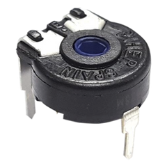 Potenciómetro de Carbón 50K, 0.15W, 10 mm, Montaje Horizontal, Ajuste Vertical.