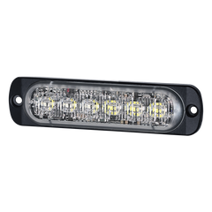 Luz Auxiliar de 12 LED, Rojo/Azul, Lente Transparente, SAE