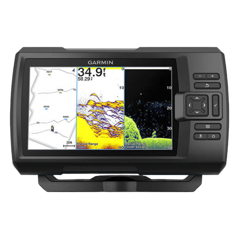 STRIKER Vivid 7cv / Pantalla WVGA a Color 7" / Incluye Transductor GT20-TM / GPS Integrado / Sonda Tradicional y ClearVü / Frecuencias 50-800 kHz / Potencia 500 W / IPX7 / Quickdraw Contours / Conectividad Wi-Fi