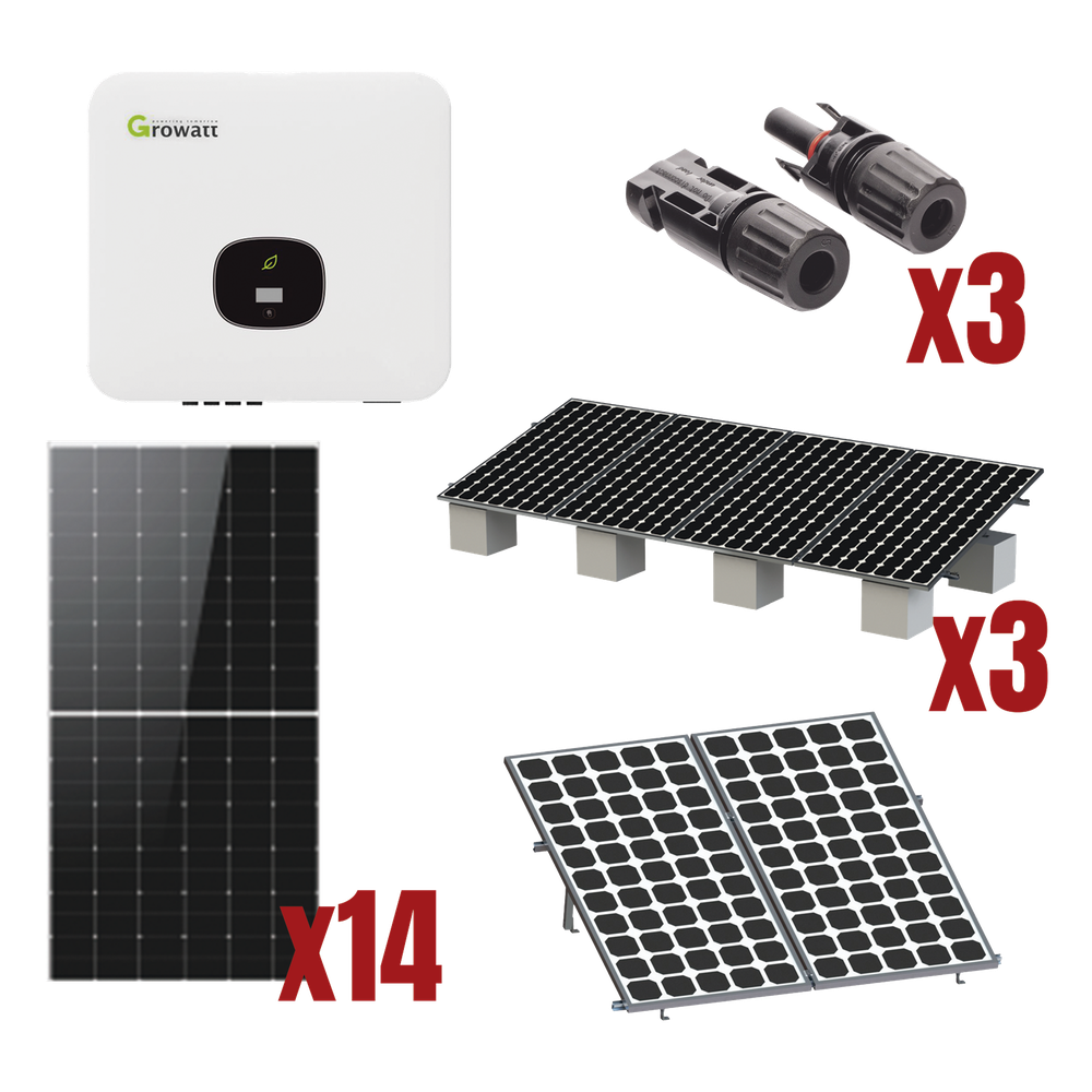 Kit Solar Interconexion  / 8kW  220Vca / Inversor GROWATT / Montaje Incluido