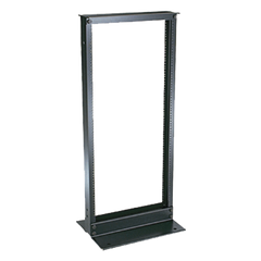 Rack de Dos Postes Estándar de 19 in, Rieles Numerados y Roscados #12-24, Fabricado en Aluminio, 24 Unidades de Rack, Color Negro