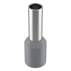 Conector Ferrule | 12AWG  | 4mm²  | Conductor Latón Estañado | Aislamiento PVC Gris | 25 Piezas por Bolsa