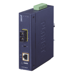 Convertidor de medios industrial PoE+ 1000BASE-SX a 10/100/1000BASE-T 802.3at (SC,MM) -550 m