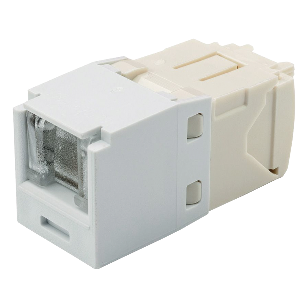 Conector Jack RJ45 Estilo TG con Ventana, Mini-Com, Categoría 6, de 8 Posiciones y 8 Cables, Color Blanco