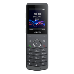 Teléfono IP Wi-Fi Portátil / Pantalla Color 2.4" 240x320 / Wi-Fi 6 Dual-Banda / Bluetooth 5.0 / Batería 3000mAh 13h Talk / Video H.264 4CIF / Resistencia Caídas 1.8m (5.9 ft) / Conferencia 6 Vías / USB Type-C