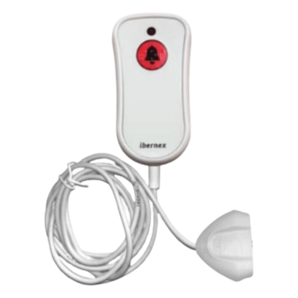 Pulsador de Cama Blanco Antibacteriano / Botón Rojo de Alarma 20mm / Conector Magnético / Protección IP67 / Cable 2m Resistente al Fuego / Libre de Halógenos / Braille 'SOS'