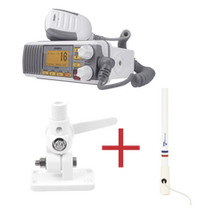 Kit de radio UM385 | mas antena marina de fibra de vidrio TX-5206-SYS y soporte para antena 4186