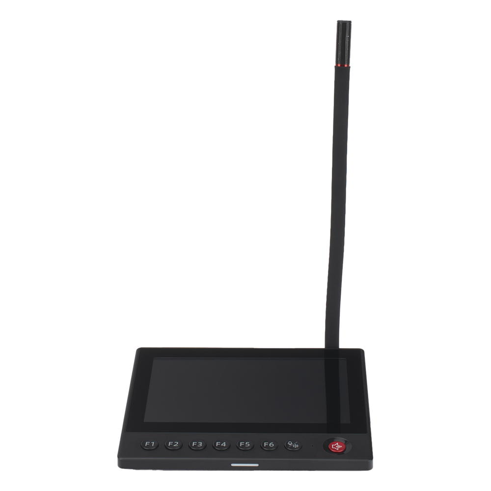 Micrófono IP | No requiere amplificador | 12 VCD | Pantalla Touch 7" | Transmisión en Tiempo Real | Integración con HikCentral Professional