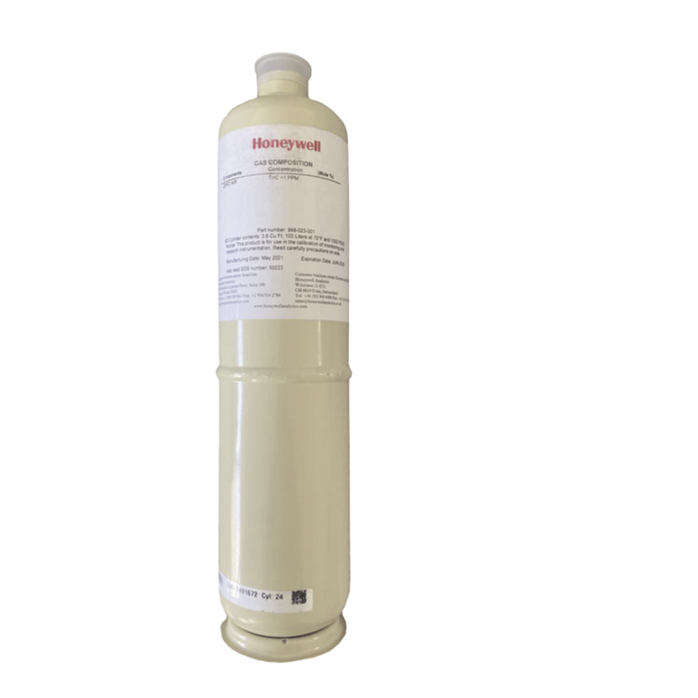 Cilindro de gas patrón de isobutileno 50 ppm balance aire, 34 L, para calibración de span de detectores PID/VOC de la serie RAEGuard 2 PID