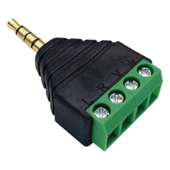 Conector de audio de 3.5mm macho a terminal de tornillo de 4 pines
