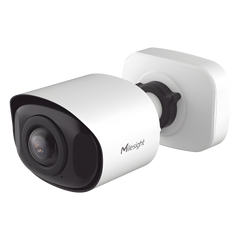 Cámara Bullet de Red Mini Panorámica 180° AI / 4K / Super WDR 120dB / Micrófono Integrado / IP67-IK10 / Soporte PoE / Almacenamiento 1TB / Analítica IA VCA 8 Modos / ONVIF y VMS
