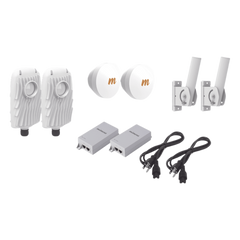 Kit de 2 radios B5X con 2 antenas de (16 dBi), rango de frecuencia extendida (4.9 a 6.4 GHz),  incluye inyector POE, cable de alimentación y 2 FLEXIMOUNT-XL para alineación, distancia de hasta 4 km