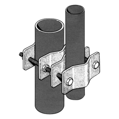 Juego Sencillo de Abrazadera Dual para Mástiles de 3.81 a 8.9 cm. de Diámetro.