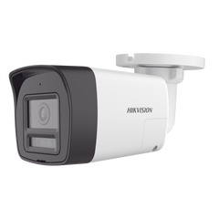 [Audio Bidireccional + Sirena & Estrobo + Dual Light + ColorVu] Bala TURBOHD 4K (8 Megapixel) / Lente 2.8 mm / 30 mts IR EXIR + 20 mts Luz Blanca / Micrófono y Bocina Integrado / Exterior IP67 / Metal / dWDR