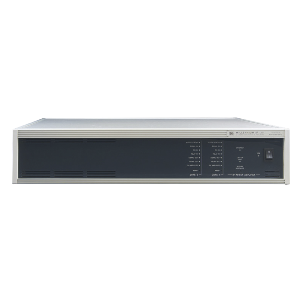 ETAPA DE POTENCIA DIGITAL 2x240W 100V  MILLENNIUM IP CON CONECTIVIDAD IP LAN, SUPERVISON, CALIDAD DE SONIDO HQ PARA 2 ZONAS, EN FORMATO RACK 2U