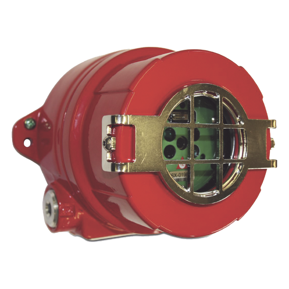 Detector de flama multiespectro UV y doble IR/Visible, cono de visión de 90 grados, alcance mayor a 60 metros, salida 4-20 mA y ModBus RS-485