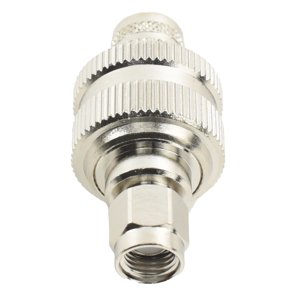 Conector SMA Macho Inverso de Anillo Plegable para RG-8/U, 9913, LMR-400, Níquel/ Oro/ Teflón.