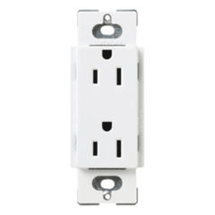 Tomacorriente dúplex 15 A 125 V de la línea Claro y Satin Colors en color Snow, para caja de pared estándar, placa se vende por separado