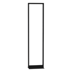 Rack de 2 Postes (Doble Perforación), Estándar 19", 45 Unidades, Fabricado en Acero, Base "L" para Anclar a Piso.