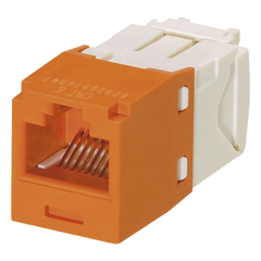 Conector Jack RJ45 Estilo TG, Mini-Com, Categoría 6, de 8 Posiciones y 8 Cables, Color Naranja