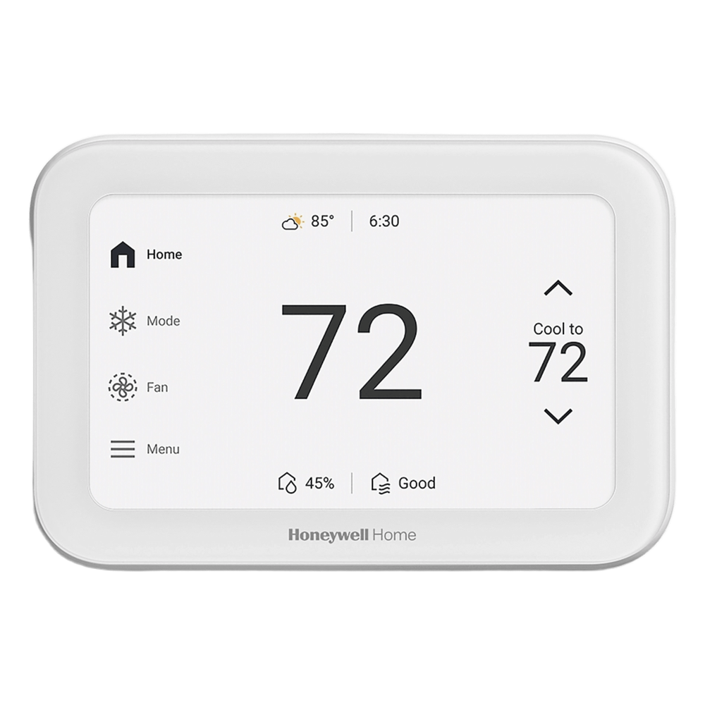 Termostato inteligente con pantalla táctil de 5 pulgadas, control de calidad de aire (IAQ), hasta 4H/2C bomba de calor, Wi-Fi, Bluetooth y Matter, color blanco