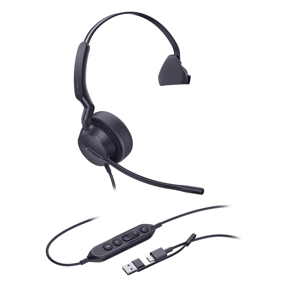 Yealink UH44 Mono, versión Microsoft Teams, cancelación de ruido USB-C/A con indicador de ocupado