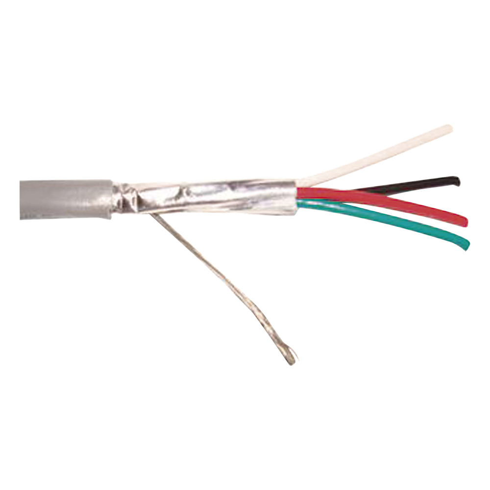 Bobina de 305 m (1000 ft) / Cable para Alarma 4x18 AWG / Blindado / Riser / Gris