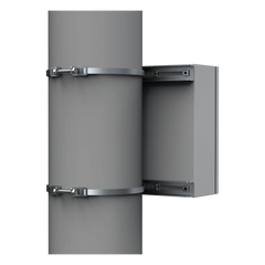 Kit de Fijación para Postes / Enclosure Pole Fixation / Acero Galvanizado / Carga Máxima 900 N / Diámetro Poste 80-250 mm (3.15-9.84 in) / 2 Perfiles + Accesorios