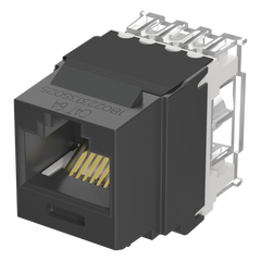 Conector Jack Estilo 110 (de Impacto), Tipo Keystone, Categoría 6A, de 8 Posiciones y 8 Cables, Color Negro