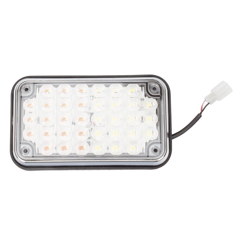 Luz de Advertencia de 6X4", Bicolor Rojo/Claro, Ideal para Ambulancias
