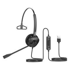 Diadema monoaural con tecnología antishock para teléfonos IP FANVIL con interfaz USB con micrófono de cancelación de ruido, larga durabilidad