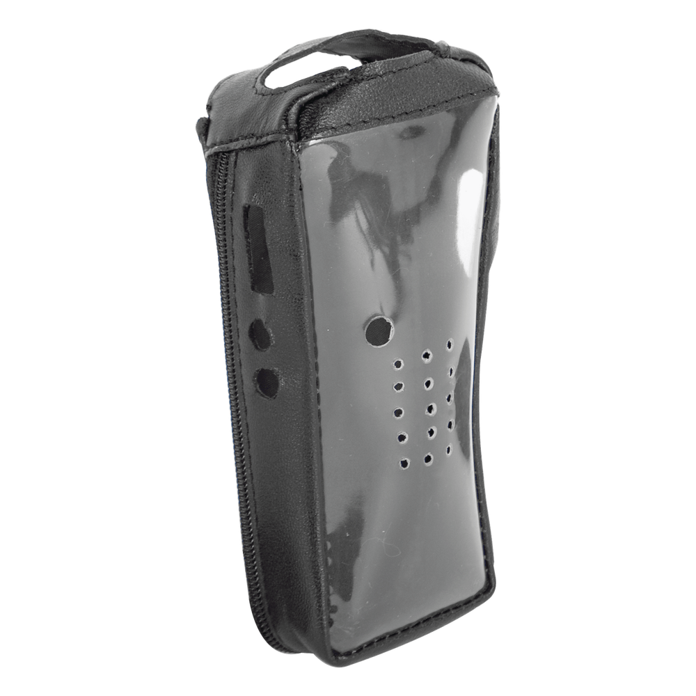 Funda Reforzada de piel con frente transparente para radios TK-2212, TK-2212L, TK-3212 y TK-3212L.