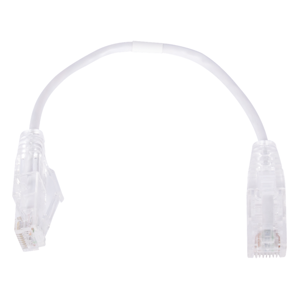 Cable de Parcheo Slim UTP Cat6 - 20 cm (7.87 Pulgadas) Blanco Diámetro Reducido (28 AWG)