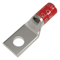 Zapata Terminal de Compresión BURNDY Cañón Corto para Tornillo de 3/8" y Calibre 8 AWG.