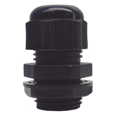 Conector Plástico Negro Tipo Glándula para Rosca NPT 1/2"