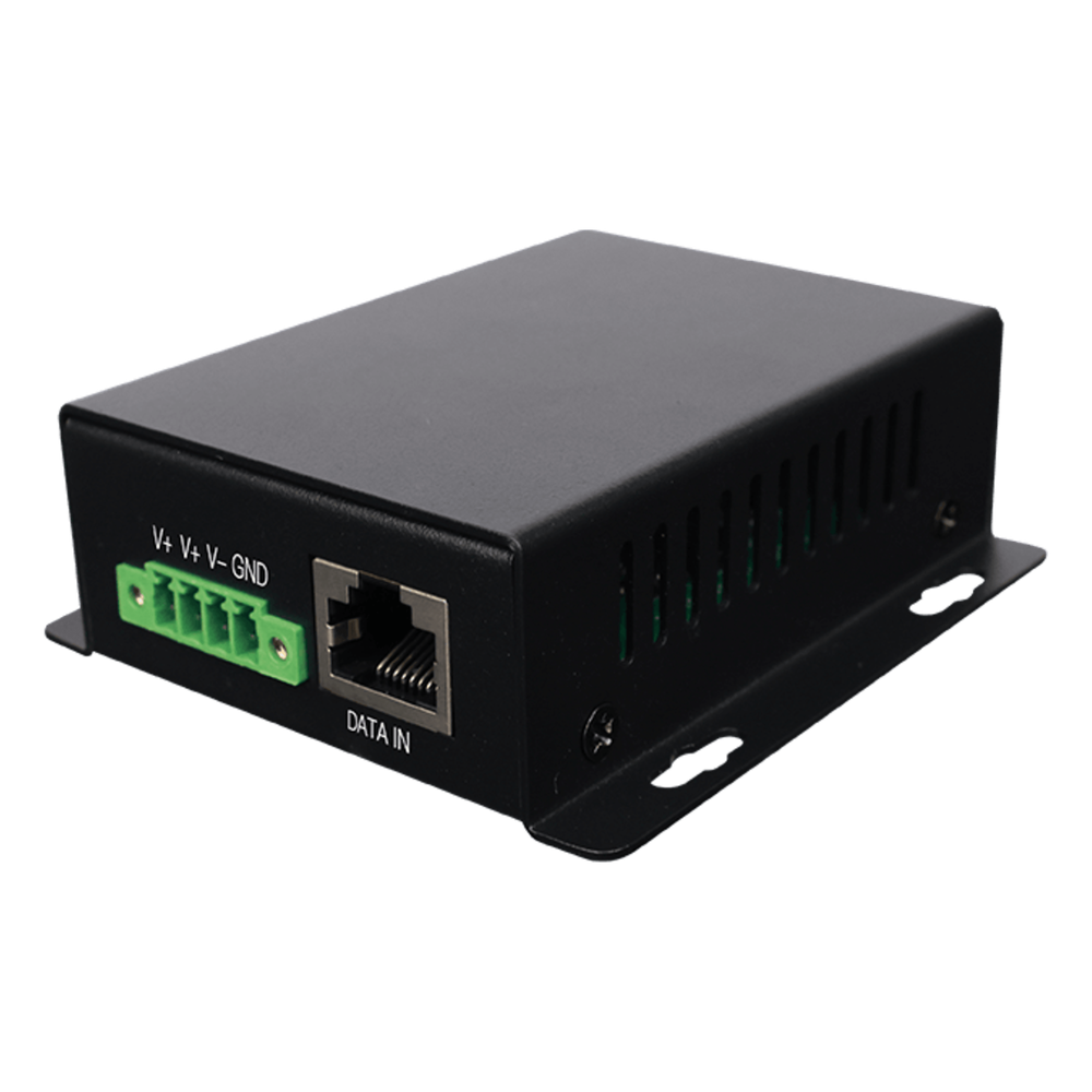 Inyector PoE Industrial / Ideal para Aplicaciones Solares / Entrada 9-42 Vcc / Salida PoE 48V / Conexión plug and play / Ideal para Conectar Cámaras PoE