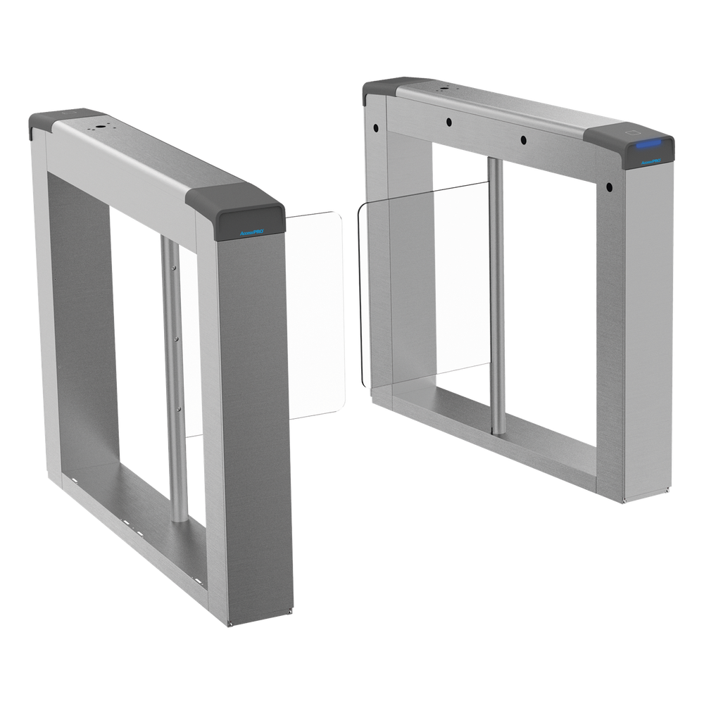 Torniquete Swing para EXTERIOR / Compatible con Reconocimiento Facial / Carril de 90 cms / Acero Inoxidable SUS304 / Motor Brushless / Capacidad 20-60 Personas por Minuto / 3,000,000 MCBF  / Perforaciones listas para montaje DS-KAB6ZU1 No Incluido