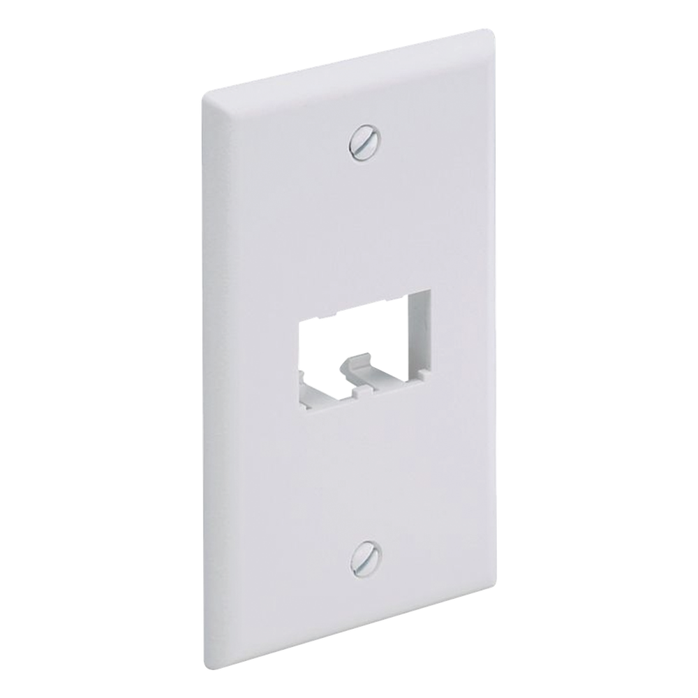 Placa de Pared Vertical Clásica, Salida Para 2 Puertos Mini-Com, Color Blanco