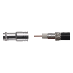 Conector F Macho de Compresión para instalar en Cable Coaxial RG-11, 75 Ohm.