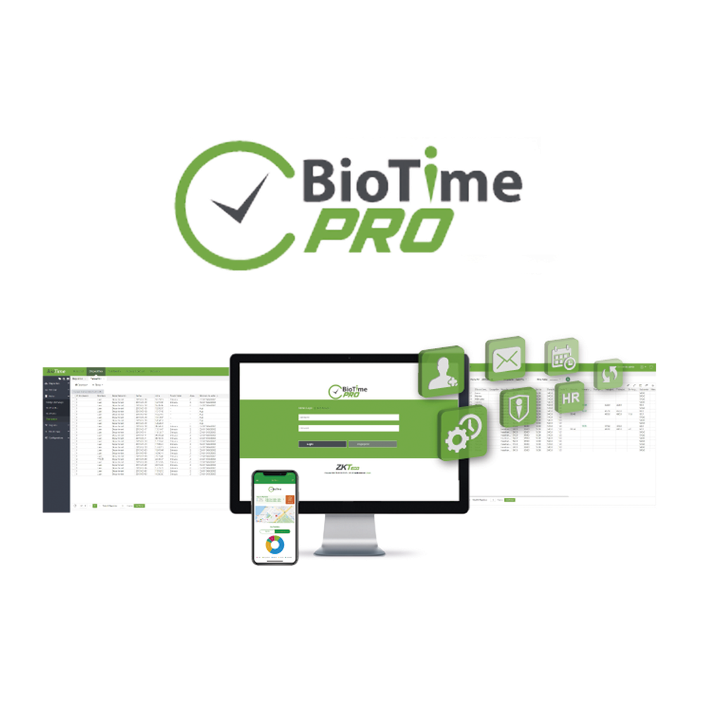 Software de Gestión Centralizada de Asistencia BIOTIMEPRO Licencia PROFESSIONAL 200 dispositivos y 20 mil empleados