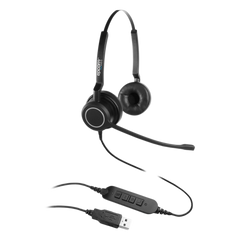 Audífonos USB de Diadema ESTÉREO con Audio HD / Micrófono con Cancelación de Ruido / Calidad para uso en Oficina