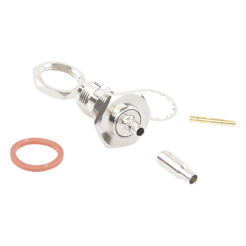 Conector TNC Hembra de montaje en Chasis tipo D Plano y anillo plegable para RG-174/U, 8216.