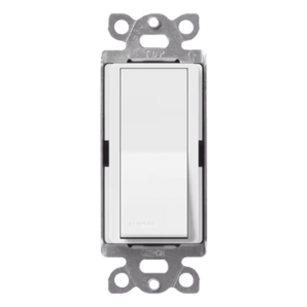 Interruptor de pared unipolar tipo paleta de 15 A, 120/277 V, para conmutación de iluminación y cargas de motor, línea Satin Colors en acabado Snow satinado